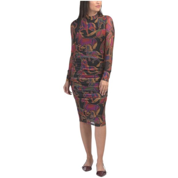 FARM RIO Wild Horses Tulle Midi Dress - Picture 1 of 3